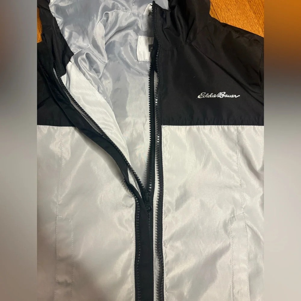 Eddie Bauer Black and White Hooded Jacket